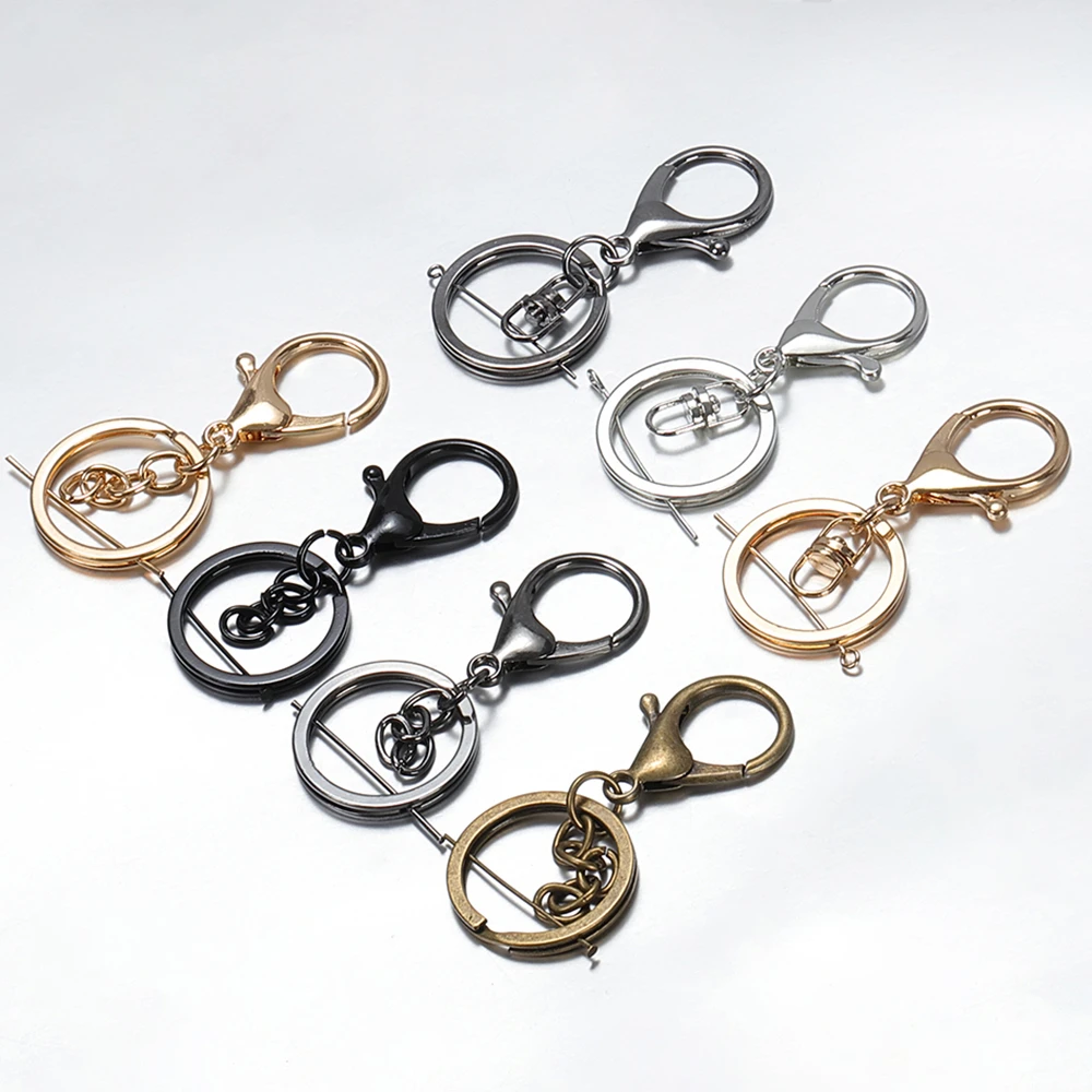 10pcs 30mm Split Key Ring Rhodium/antique Bronze Classic Lobster Clasp