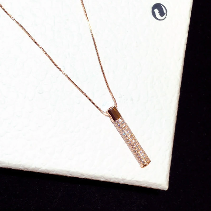 New Arrive Fashion Exquisite Gold Geometric Pendant Necklace for Women Pave Inlaid CZ Zircon Choker Wedding Jewelry Gift - Image 4