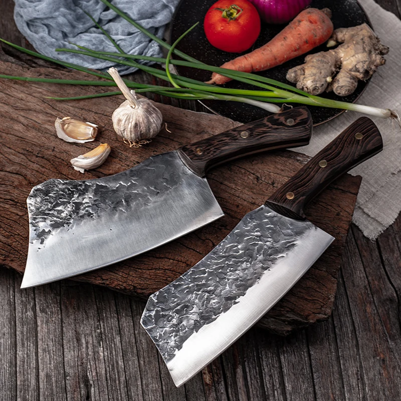 Handmade Damascus Chef Knife Big Chopper With Rosewood Handle 