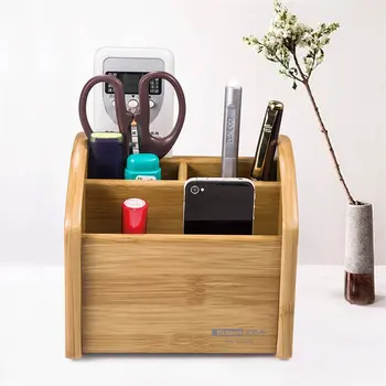 

Wooden Mobile Phone Holder Stand Data Cable Storage Box Data Line Pen Holder Multi-function Desktop Storage Box Home Office Gift