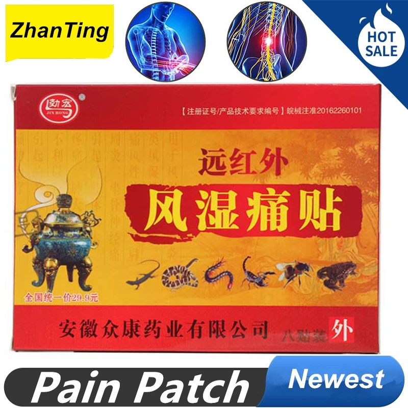 

64 Pcs / 8 Bags Joint Pain Patch Medicated Plaster Knee Relief Adhesive Relieving Massager Rheumatism Treatment Joint Pain Patch