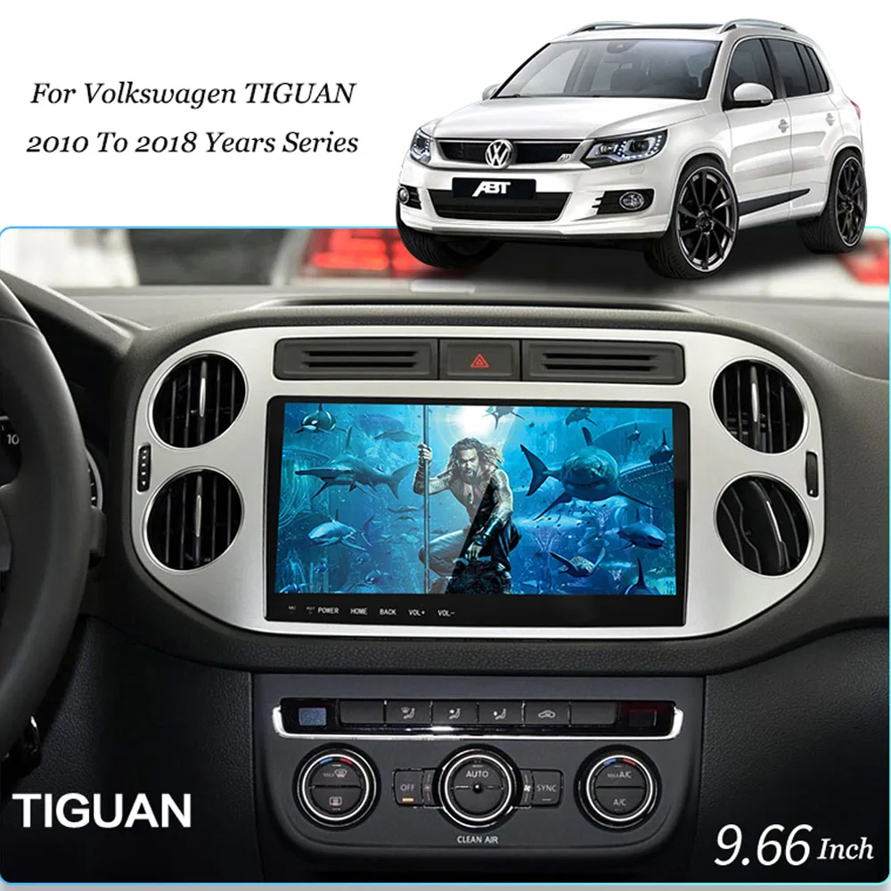 Android 8,1 9,66 дюймов ips 2 Din Автомобильный Радио Мультимедиа Видео плеер gps Навигация DVD для Volkswagen POLO Tiguan Sagitar LaVid