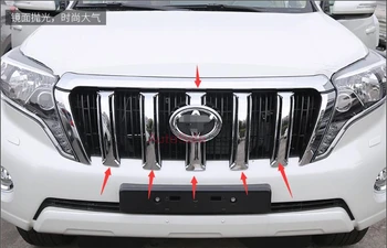 

For Toyota Prado Fj150 2014 2015 ABS Chrome plastic Front Hood Grille Around Cover Trim 6pcs