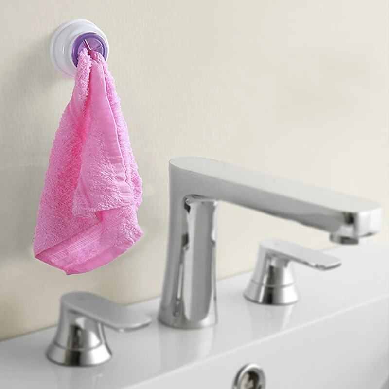 Настенный Круглый полотенец для ванной комнаты, пластиковые крючки для мытья полотенец, вешалка, держатель на присоске для кухонного столба, вешалка для полотенец
