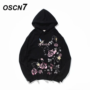 

OSCN7 High Street Embroidery plus velvet Loose Hoodies Men 2020 Japanese Streetwear Harajuku Oversize Hooded Sweatshirt Mens 930