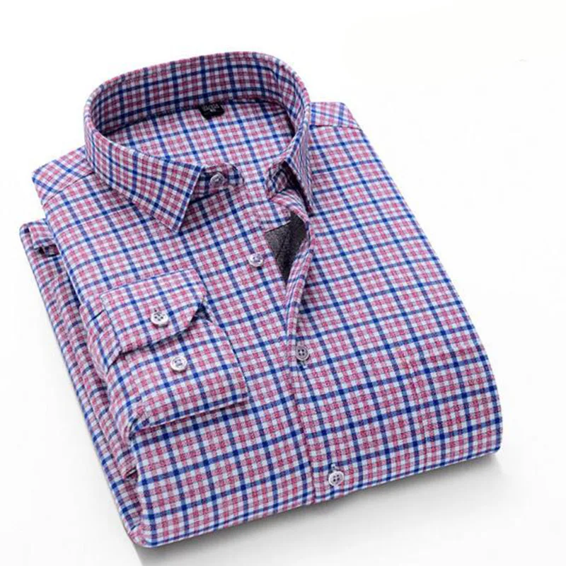 Кашемировые дышащие удобные однобортные рубашки Camisa, с добавлением шерсти, с принтом в клетку, зимние теплые рубашки, ткань
