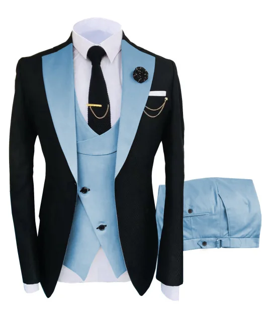 Costume 3 Pièces Homme Slim/regular - Blazer 2 Boutons, Pantalon, Gilet - Affaires, Mariage, Cérémonie