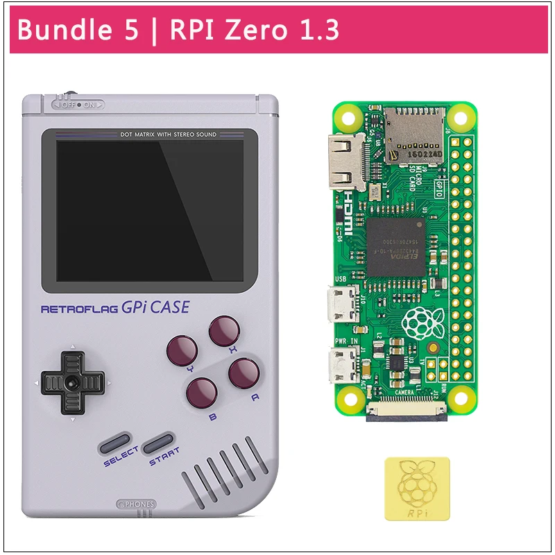 Bundle 5 Retroflag GPi чехол 32 Гб 64 Гб sd-карта | ридер | теплоотвод совместим с Raspberry Pi Zero W с картриджем - Цвет: Bundle 5