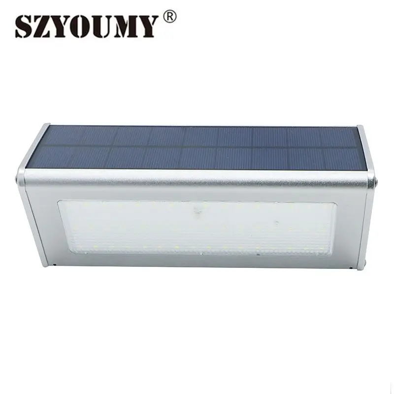 

SZYOUMY High Quanlity 48 Led Solar Wall Light Radar Motion Sensor Aluminum Case Outdoor White Light For Garden Yard