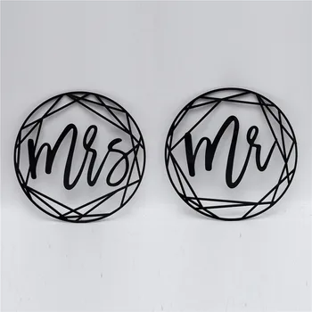 

Personalized mr mrs Wedding Signs Wedding Chair Decoration Photo Props Custom Text Acrylic Wooden Sign