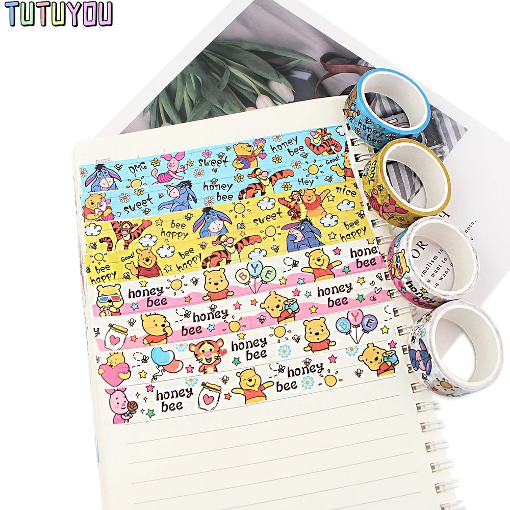 

PC1875 Cartoon Bear Tiger Washi Tapes Life Stationery Decorative Adhesive Scrapbooking DIY Paper Office Stickers