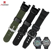 AOOW Военный Зеленый Нейлоновый ремешок для часов Casio SGW-100 водонепроницаемый ремешок Замена для вождения спортивные часы аксессуары