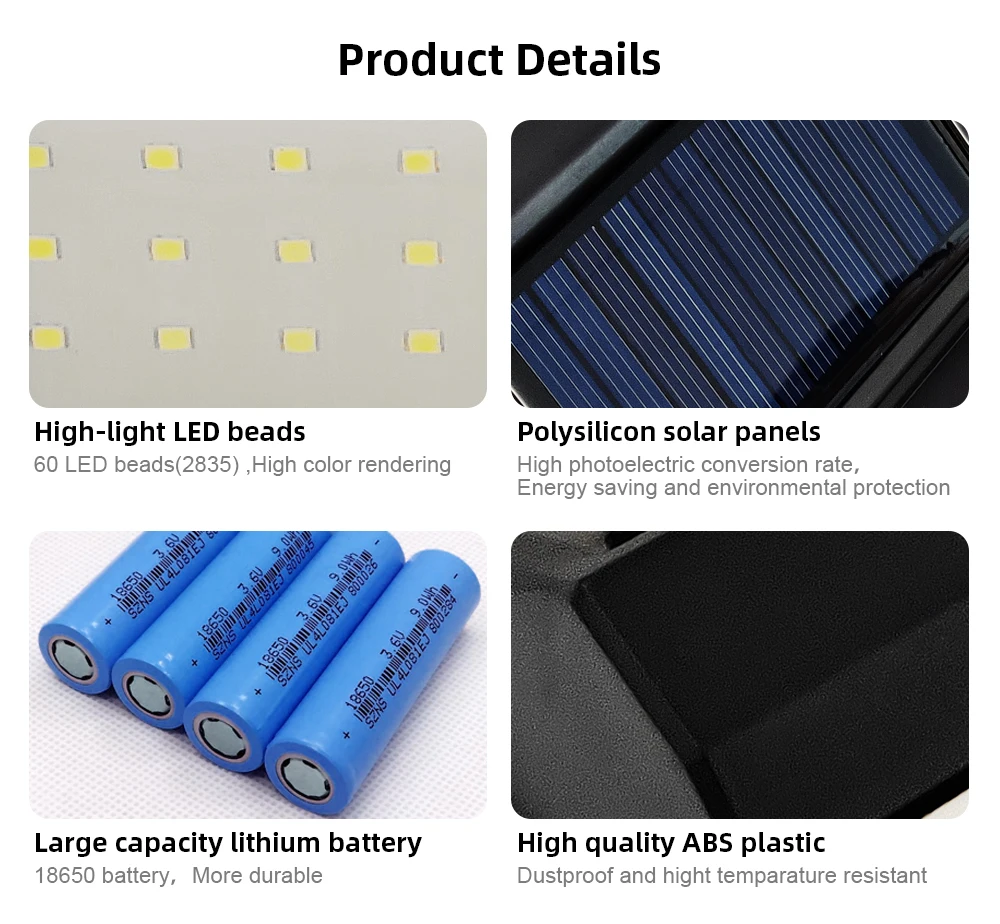 T1622 60SMD Солнечный свет открытый, супер яркий настенный светильник безопасности датчик движения освещение беспроводной водонепроницаемый для двора сада