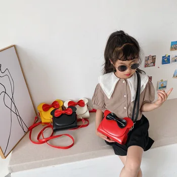 

Children Small Leather Purses and Handbags 2020 Cute Bow School Bags for Kids Girl Messenger Bag