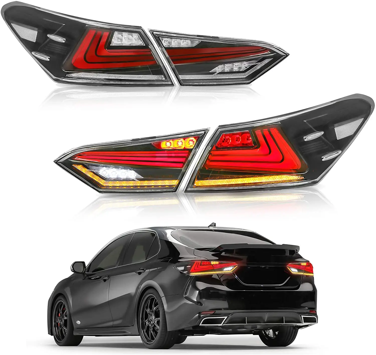 Светодиодный ные задние фонари для Toyota Camry 2018 2019 2020 задний фонарь динамический