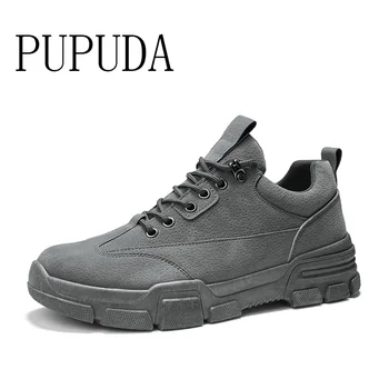 

PUPUDA Autumn Tooling shoes men sneakers fashion non-slip shoes hiking outdoor Lace up casual Thick bottom men shoes