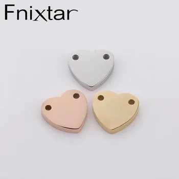 

wholesale stainless steel heart charms two holes jewelry accessories charms for necklace,bracelets metal charms
