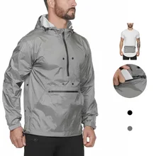 Спортивная мужская Толстовка для бега, Стильная Спортивная Толстовка для бега, фитнеса, тренировочная Складная спортивная куртка