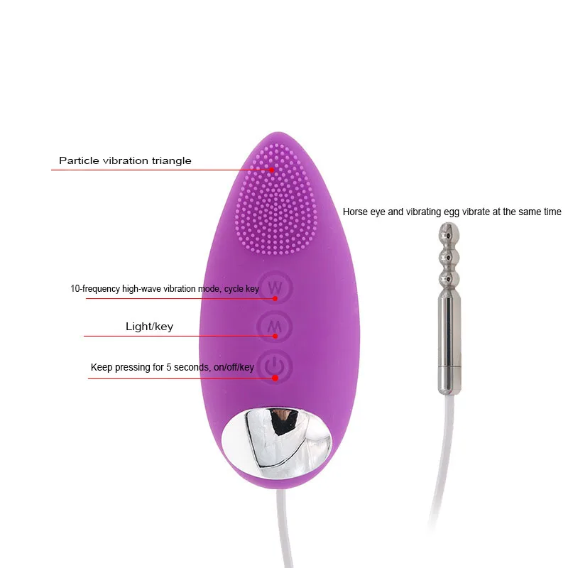 10 Speed Vibration Urethral Catheter Penis Plug Stainless Steel Urethra Plug Urethral Dilator Men Masturbate Stimulator Sex Toys penis sex toys