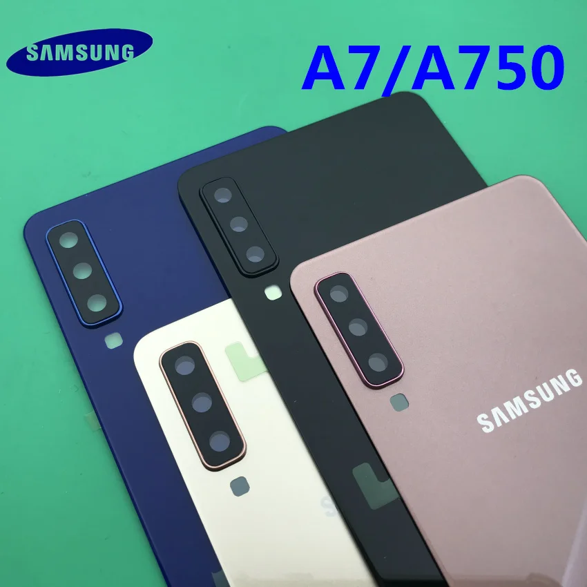 Для samsung Galaxy A7 A750 A750F SM-A750F A750GN-DS Крышка батарейного отсека задняя дверь корпус заднее стекло запасные части для ремонта