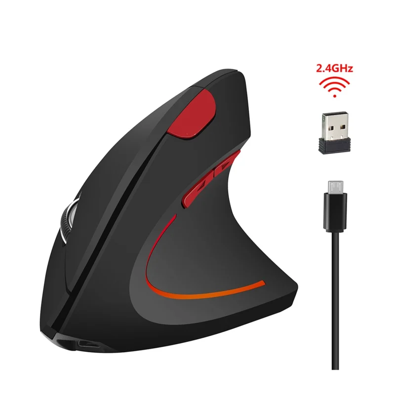 

ZL 2400 DPI Vertical Mouse 2.4GHz Wireless Vertical Mouse USB Receiver Gaming Mouse Ergonomics Mause For Desktop PC Game Mice