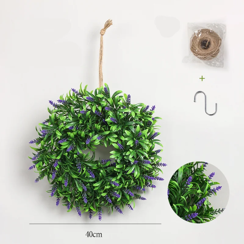 DD Lavender Wreath Artificial Plants Background Wall Decorative Wedding Party Supplies Gifts Christmas Home Decor Common Nandina | Дом и сад