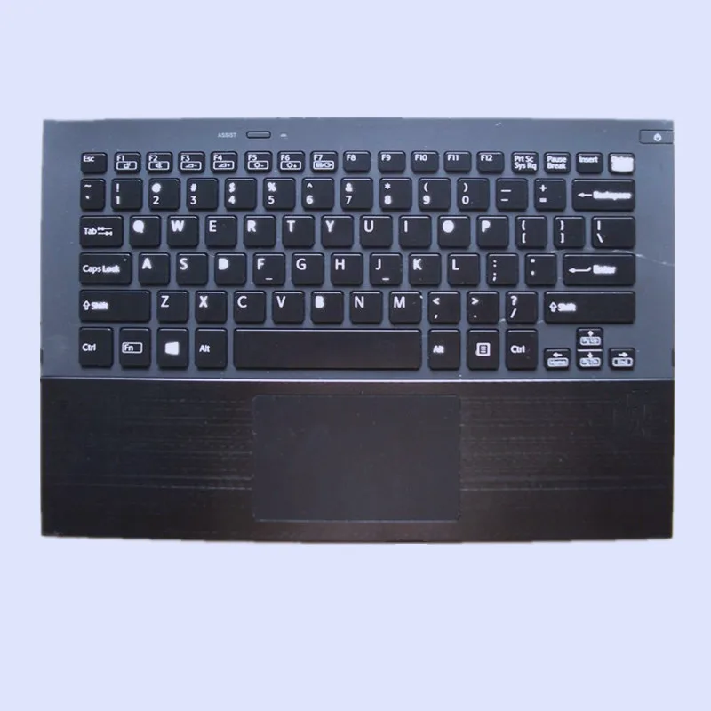 

98%NEW Original laptop replace Palmrest upper cover with US Version Keyboard with backlit for SONY SVP112A1CT SVP112