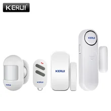 Kerui 300ft 120db sem fio da porta/janela sensor de alarme anti-roubo alarmes de porta controle remoto para segurança em casa pir fumaça