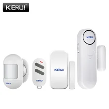 KERUI-Sensor inalámbrico para puerta/ventana, alarma antirrobo, Detector de movimiento, Control remoto para seguridad del hogar, PIR, humo, 300 pies, 120dB