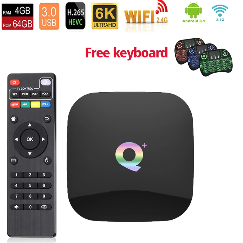 

TV Box Android 8.1 4G 32G 64G 6K Smart TV Box with Free Mini Keyboard