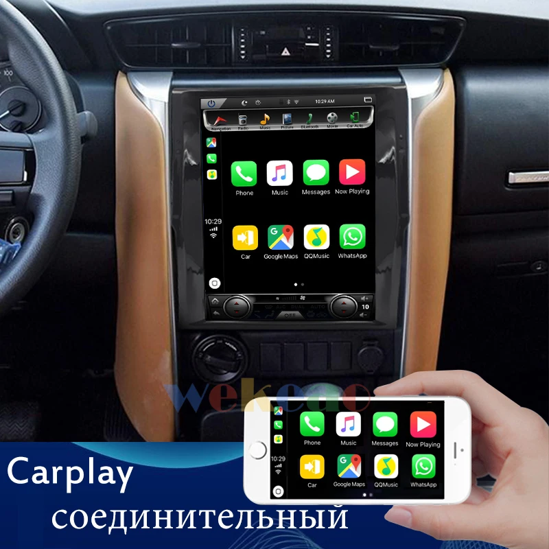Wekeao вертикальный экран Tesla style 12,1 ''Android 8,1 автомобильный Dvd мультимедийный плеер для Toyota Fortuner Revo автомобильный Радио