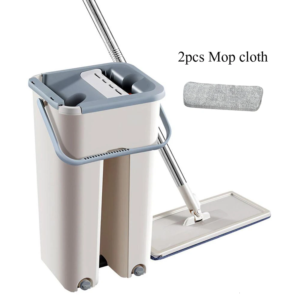 2pcs Mop cloth Спрей Волшебная Автоматическая отжимная Швабра Избегайте мытья рук ультратонкая ткань для уборки домашнего кухонного деревянного пола ленивая Швабра - Цвет: 2pcs Mop cloth