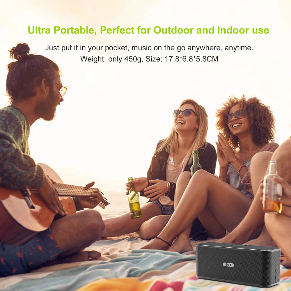 EWA W300 Bluetooth Speakers 2*6W Drivers Loud Stereo Sound 4000mAh Battery Wireless Portable Speaker For Travel Outdoor Party EWA W300 Bluetooth Speakers 2*6W Drivers Loud Stereo Sound 4000mAh Battery Wireless Portable Speaker For Travel Outdoor Party