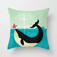 45X45CM Retro Mediterranean Ocean Print Blue Green Cushion Case Hot Mermaid Fish Pillows Case Sofa Seat Livingroom Throw Pillows 5