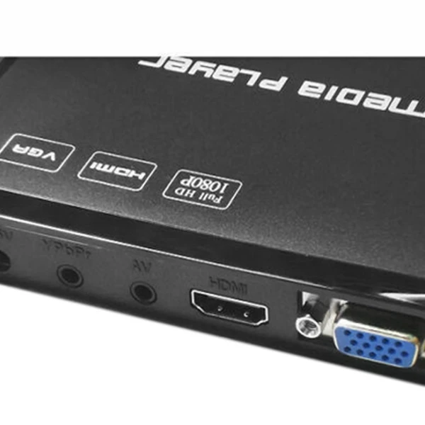  Reproductor multimedia Full HD de 1080P HDMI + VGA + AV + USB + SD HDD con H.264 MKV di15 HD MPEG 2