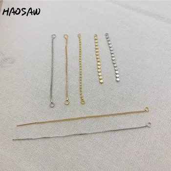 

HAOSAW Choose 4Pcs/Lot Jewelry Accessories/Cooper/Chain Design/Tiny Connection/Genuine Gold Plating/Hand Made/Earring Findings