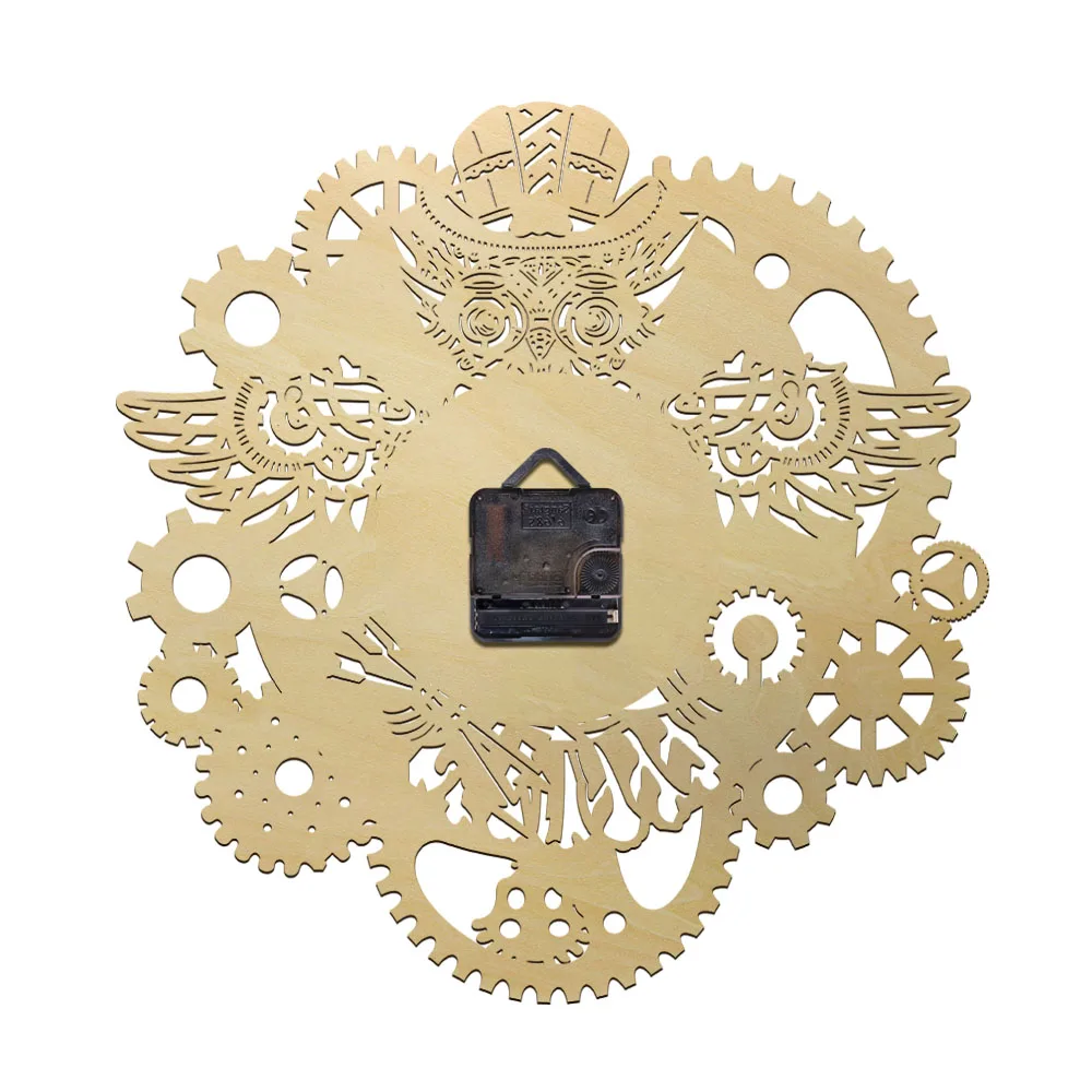 Стимпанк механизм часов шестерни s дизайн Cogwheel старинные деревянные настенные часы настенная для домашнего интерьера Декор Дерево Искусство