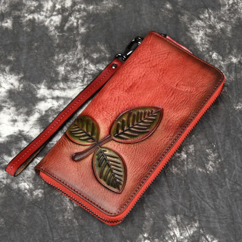 

-Shu gao pi Long fu gu lian Wallet Genuine Leather Men's Women's Card Bit More Full-grain Leather Casual Clutch Bag