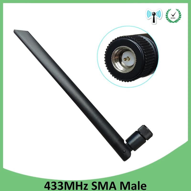 

10pcs 433Mhz Antenna 5dbi SMA Male Connector 433 MHz Directional Antena Rubber Aerial Wireless Repeater Lorawan antenne 433m