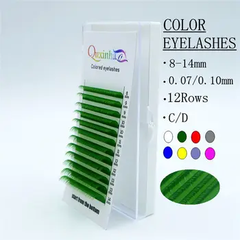 

QUXINHAO New Color grafting eyelash 0.07/0.10mm C/D 8-14mm Green Artificial Mink Hair Character Eyelash Extension