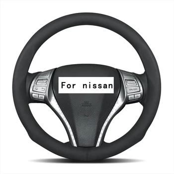 

CAR suede leather Steering-wheels Cover 37 38cm 15" for Nissan Maxima Note/Versa Pulsar C12 Tiida Sentra/Sylphy/Pulsar Navara