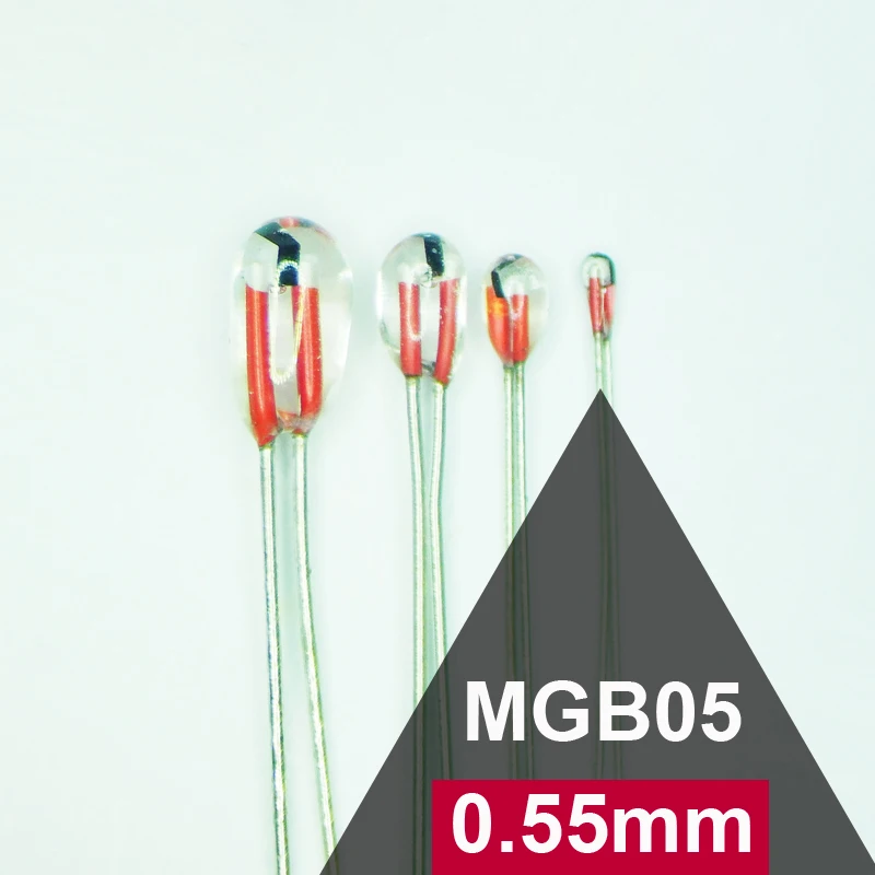 

MGB05 0.55mm 10K 103 1% 3950 3975 Smallest Min Glass NTC thermistor temperature sensor probe in Lingee
