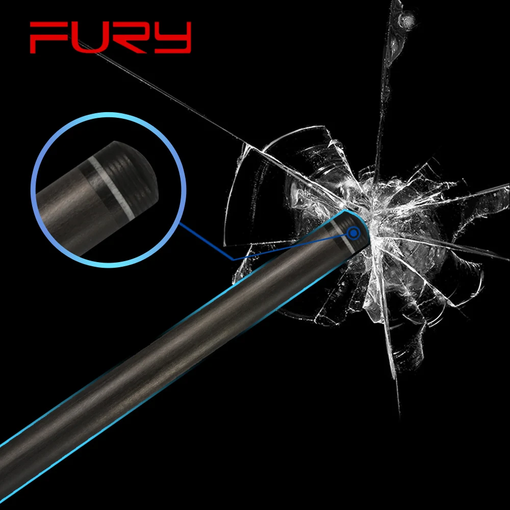 Original FURY CFP Carbon Billiard Pool Cue 12.5/12.8mm Kamui Tip PAS Carbon Fiber Shaft Professional Billar Stick Kit With Case