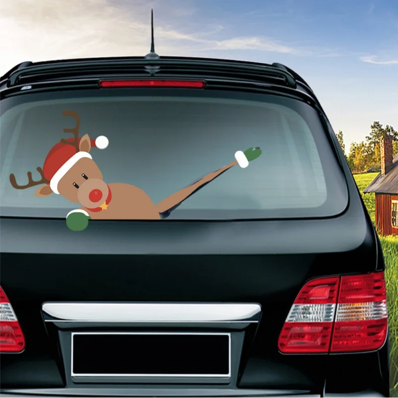 13 видов Дед Мороз стеклоочистителя автомобиля наклейки без ремешков непосредственно прикреплены к стеклоочистителю Рождество пожилых наклейки на автомобиль