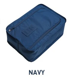 Navy blue Удобная дорожная сумка для хранения, нейлон, 6 цветов, двойной слой, портативный органайзер, сумки, мешок для сортировки обуви, многофункциональный, Wy10287 - Цвет: Navy blue