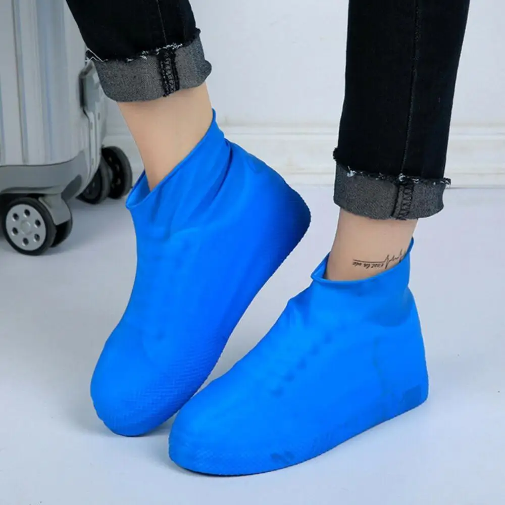 

Outdoor Latex Shoe Cover Silicone Cycling Rain Shoes Boot Covers Reusable Waterproof Thickening Non-slip Wear Foot Cover Protect
