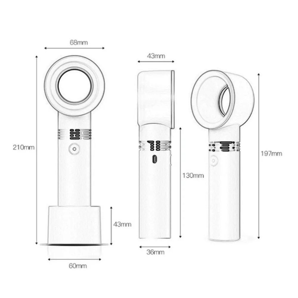 Zero 9 USB перезаряжаемый портативный вентилятор, портативный мини-кулер, удобный вентилятор с 3 вентиляторами, светодиодный индикатор