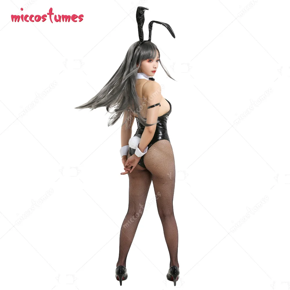 Häschen PU Cosplay Kostüm Damen Senpai Schwarzer Jumpsuit Bodysuit Halloween Outfit 14 Häschen PU Cosplay Kostüm Damen Senpai Schwarzer Jumpsuit Bodysuit Halloween Outfit 5