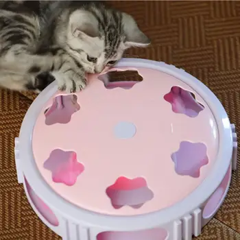 

Electric Cat Toy Smart Teasing Cat Stick Interactive Toy Automatic Turntable Teasing Spinning Cat Catching Mouse Toy
