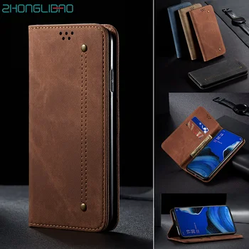 

Denim Leather Flip Case for OPPO F11 A9 RENO 2 2F 2Z Coque Magnetic Luxury Card Holder Wallet Book Cover for OPPO Reno2 Reno2z